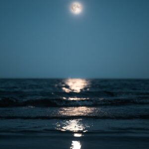 body of water during night time